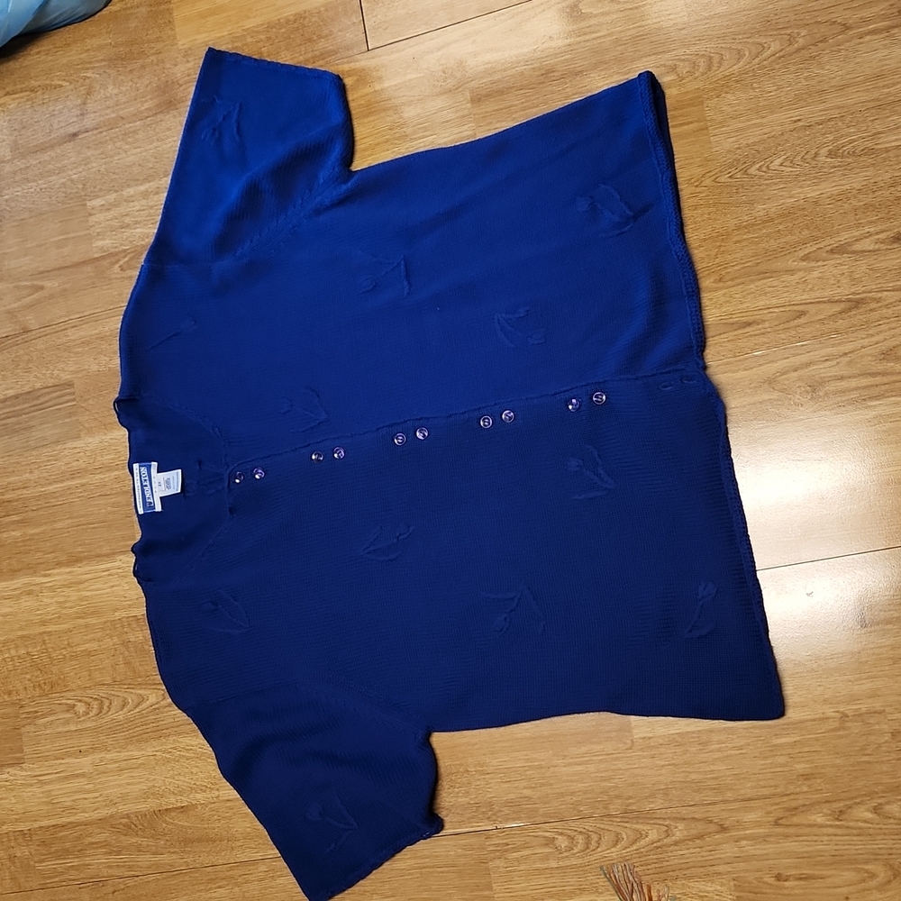 VTG Pendleton blue short sleeve cardigan 2X